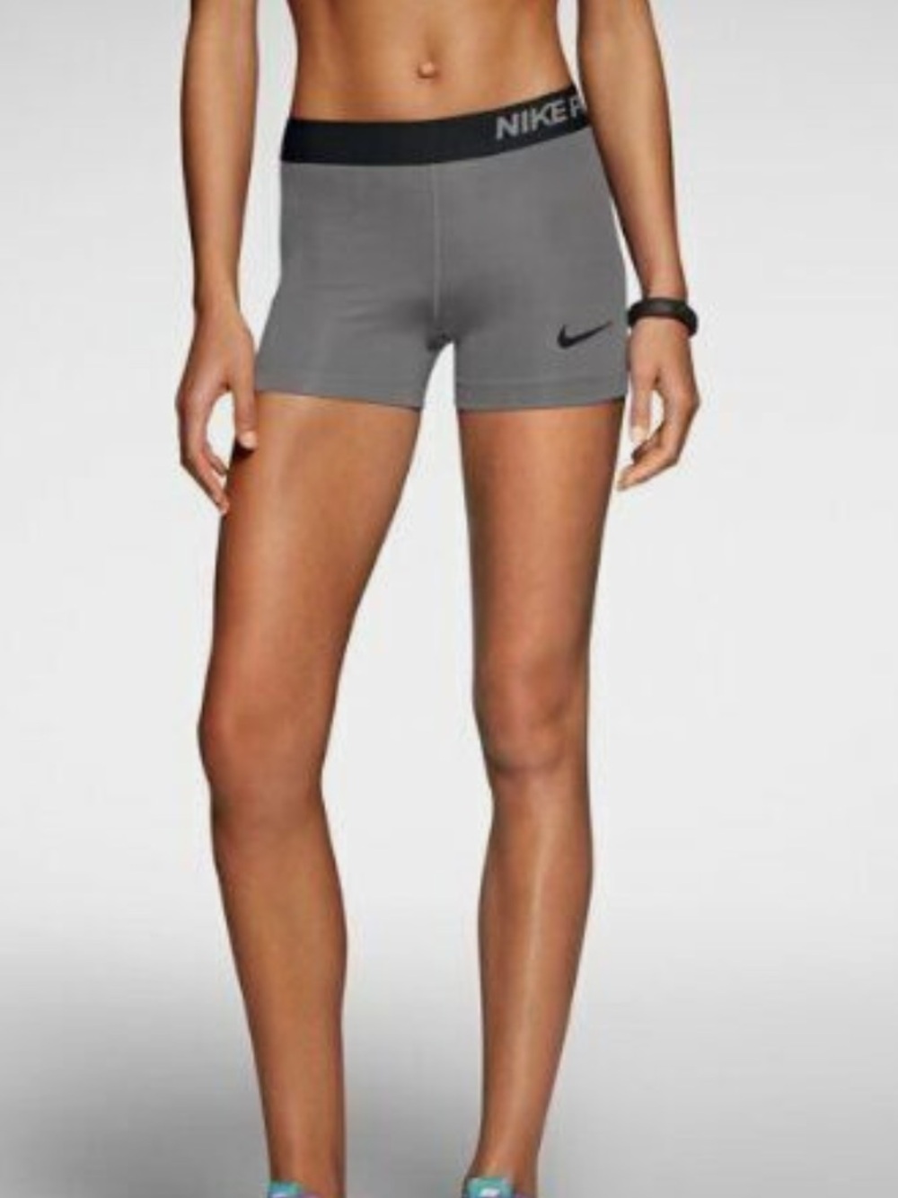 NWT Nike Pro Women 3" Compression Shorts Sz Medium Gray/Black and Black BUNDLE
